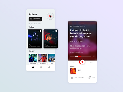 Music Hook/Chorus Radio app design ui