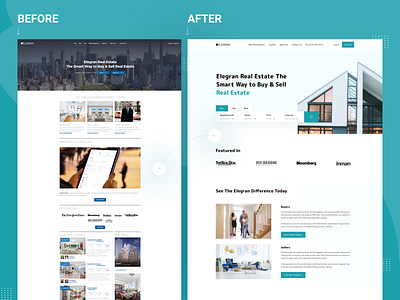 Real Estate Website Redesign- ELEGRAN apartment app architecture branding design hero image home landing page landingpage product design property property management real estate realestate rental property ui design uiux uxdesign web website