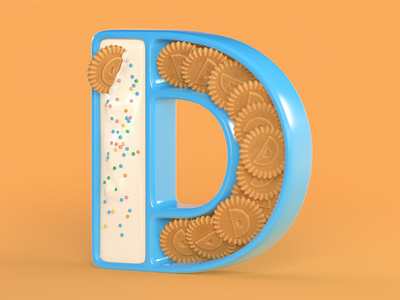 D is for Dunkaroos 36daysoftype 3d art 3d lettering 3d modeling 3d render 3d typography 3dtype 90s 90stoys art direction c4d cinema4d food food art food illustration food typography frosting nostalgia retro throwback