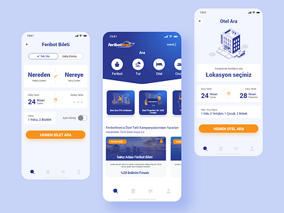 App: Feribotlines app dailyui design interface mobile travel travel agency ui ux website