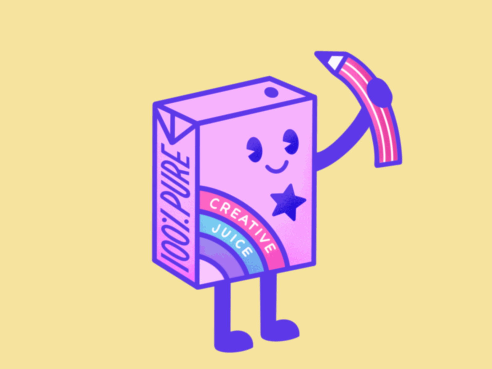 I Got Juiced creative juice creativity cute character cute illustration gif gif animated giphy sticker giphy stickers juice juice box kawaii art kawaii food pencil