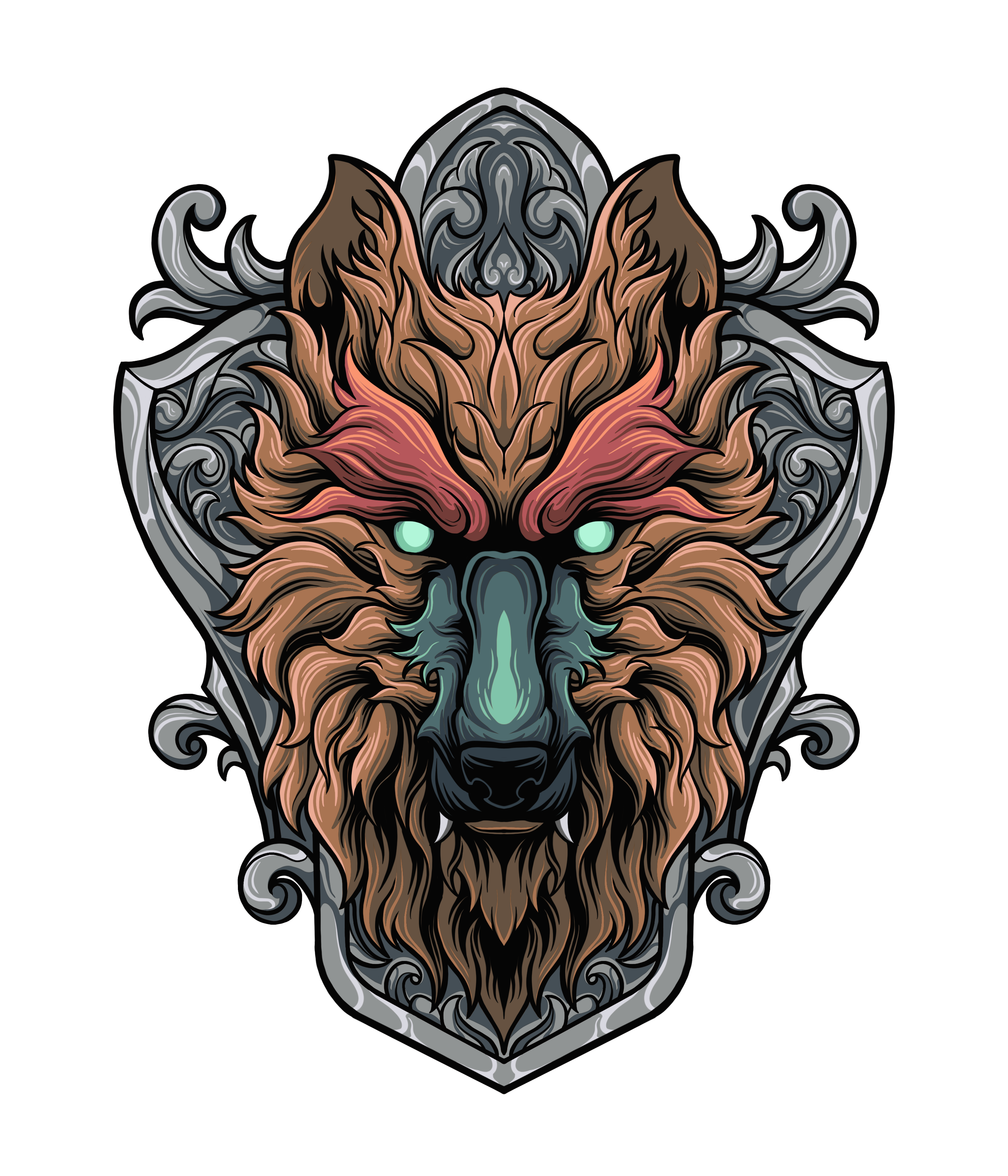 The Fox animal apparel branding clothing darkart design fox graphic design illustration logo oldstyle vector vintage wild wolf