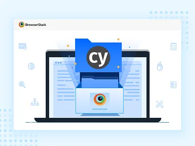Cypress Launch 2d automation browserstack code cypress design developer flat illustration javascript launch mobile product record setup test testing web