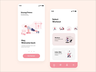 Fitness app Ui design (workout) fitness fitness app mobile mobile app mobile ui ui ui design uidesign uiux workout workout app