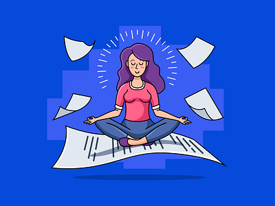 Content marketing ahrefs article calmness content enlightenment float girl harmony illustration levitation marketing meditation outline post seo sheet shine smile woman yoga