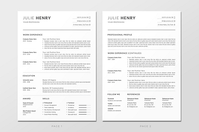 Resume Template / CV black cv design clean resume creative resume curriculum vitae cv design doc resume docx editable resume elegant resume female resume infographic resume minimal modern resume photoshop resume printable resume professional resume resume template word word resume
