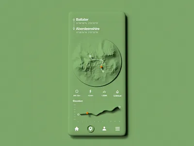 Trekk design interface map maps neumorphic neumorphical neumorphism skeuomorph ui ux uxui
