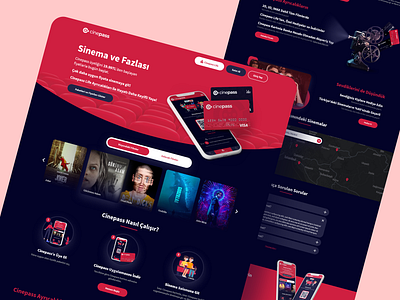 Cinepass cinema dailyui design figma homepage interface landing landing page ui ux website