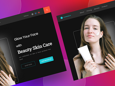 Hero Section Product Skin Care app apps dark app dark mode dark theme dark ui darkmode design ui ux