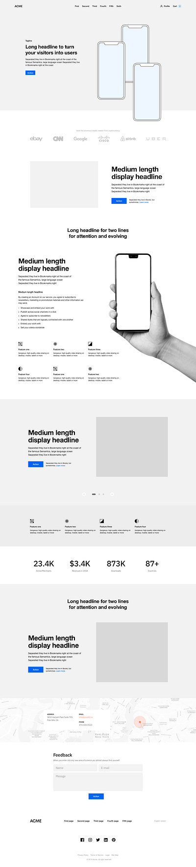 Wireframing landing page ui landingpage web design website wireframe wireframe design