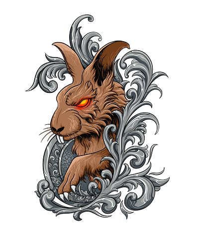 The Dark Rabbit animal apparel branding clothing darkart demon design devil graphic design illustration logo rabbit vector