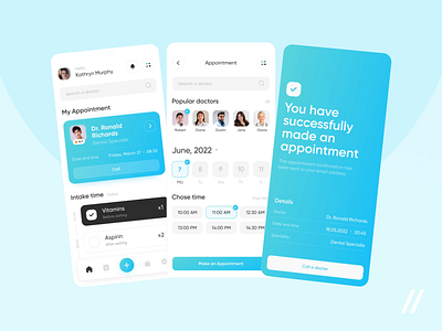 Medical Treatment App android mobile animation app appointment call dashboard design design ui doctor health interaction interface ios app medicine mobile motion online ui ux video
