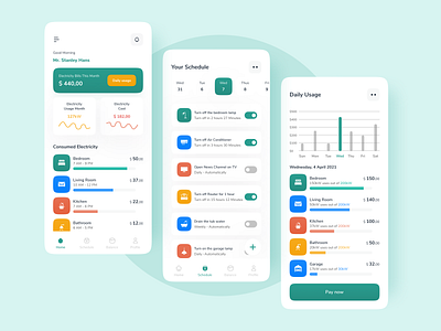 Smart Home App clean design electric electricity finance home mobile mobile app mobile app design mobile apps mobile ui mobile ui design mobile uiux money money app save money saving savings app smart smart home smarthome