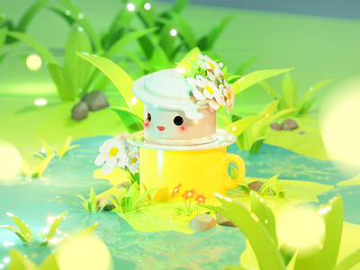 “April showers bring May flowers.” 3d 3d modeling blender illustration