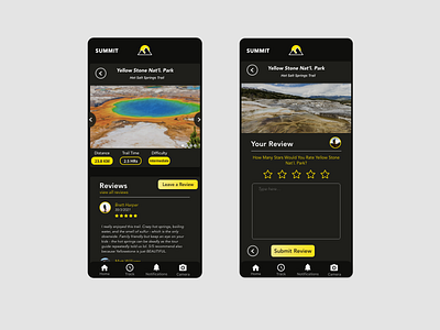 SUMMIT App Screens #3 - #4 app concept app design app ui app uiux appux hiking mobile mobile app design mobile app ui design mobile apps mobile design ui uiux ux