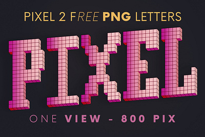 Pixel 2 - Free 3D Lettering 3d 3d font 3d letters 3d typography deeezy font free free font free graphics free typography freebie freebies funny font game font geometric logo minecraft typography