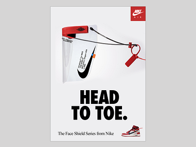 Nike - Face Shield Ad Concept advertising air jordan concept ad covid covid19 face mask graphic design magazine ad nike nike shoes typography