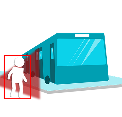 Detecting people in blind spots design figma illustration logo