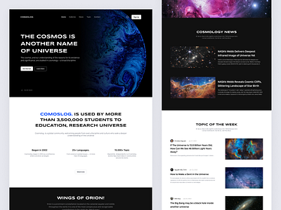 Cosmolog. - Landing Page cosmos homepage landingpage product typography ui uiux universe ux web webdesign websitr