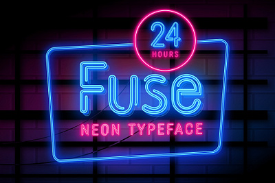 Fuse – Realistic Neon Typeface 3d bulb fuse modern neon neon light night typeface