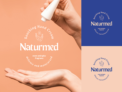 Naturmed - hand cream beauty blue branding cosmetics cosmetics logo cream hand hand cream hands logo natural nature nude radolinski radoliński symbol woman women