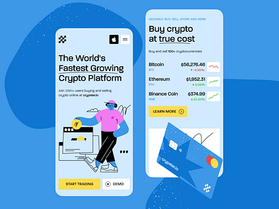 Crypster.io — Crypto Platform Mobile Page crypto landing mobile design mobile ui ui uiux
