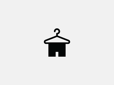 clean house black branding clean cleaning cloth design hanger house icon logo minimal services simple vector