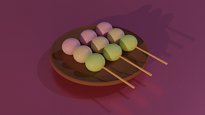 Mochi Balls 3d art 3d artist 3dfood art design illustration japan japanese food