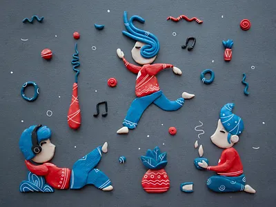 Plasticine relax branding clay design illustration pattern plasticine