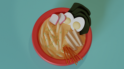 Ramen 3d art 3d illustration 3dfood blender east eastasia illustration japan japanese food noodles