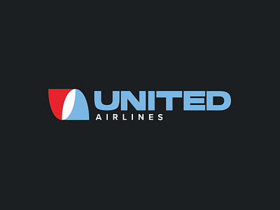 United Airlines Logo Redesign airlines airplane airplane logo brand and identity branding design icon illustration logo logo design redesign united