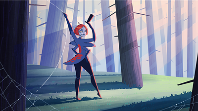 Spider-Woman 2d art cartoon character design drawing flat forest illustration spider spider man texture