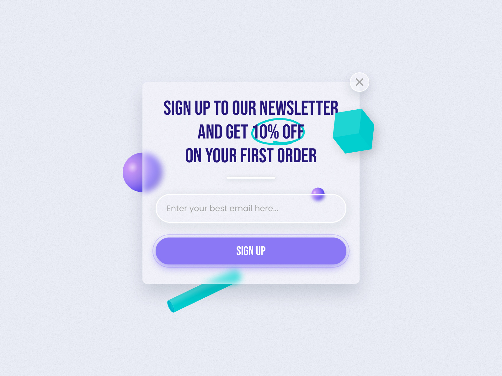 Example of Glassmorphic popup