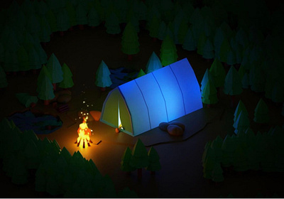 Camp fire 3d render animation blender blender 3d blender3d blendercycles campfire fire illustration