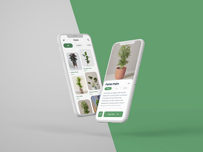 Plant App UI Kit app application design eco flat flower flowers garden green growbox indoor light mobile plant planting skeuomorphic stats tracker ui ux