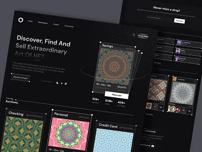NFT Landing Page concept crypto design eth finance graphic design money nft nft landing page trend ui uiux ux web webdesign