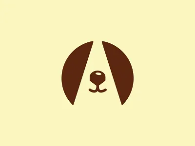 An A letter dog animal branding branding design brown cute design dog icon illustration logo logo design mark vector visual identity