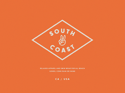 South Coast Mark apparel apparel design apparel logo brand brand design brand identity branding california californiaclothing fashion fashion brand lettering logo orange peace swimwear tshirt usa