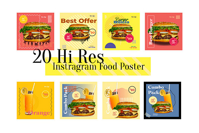 Best Hi Res Instagram Food Poster design instagram post instagram stories post social media design template