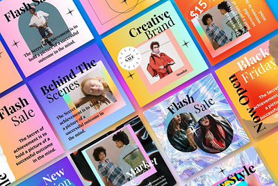 Holograph Canva Instagram design instagram post instagram stories post social media design template