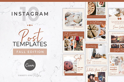 Instagram Posts for Canva | Fall design instagram post instagram stories post social media design template