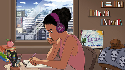 Studying Lofi animation design hiphop illustration lofi lofiart