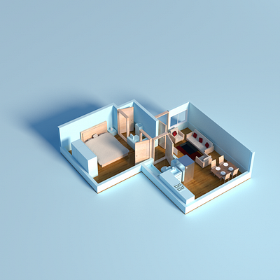 3D blue House 3d 3dhouse design house nft