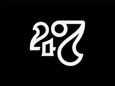 Forty Seven four logo numbers serif seven typography