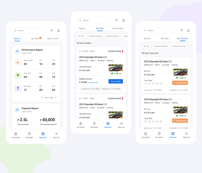 Auction_Reports app auction auto auto dealer bidding branding car dealer concept ui used car ux
