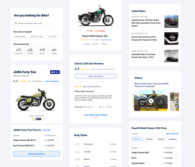 Bike Ui Widget app auto dealer branding car dealer concept ui ux