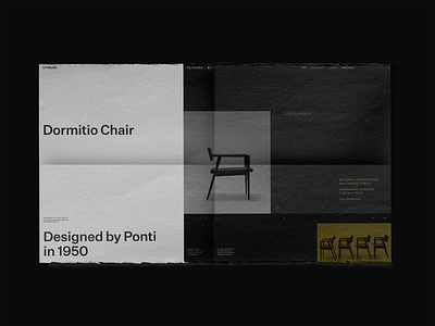 1/4 Studio showcase brutalist chair clean furniture graphic design grid interface layout minimal modern ponti product typography ui ux web web graphics webdesign