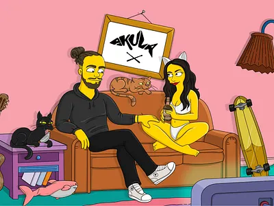 Happy family gifts poster art simpsons