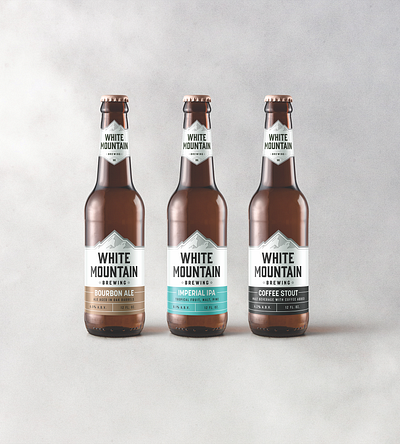 White Mountain Beer Labels beer branding logo mountain packaging