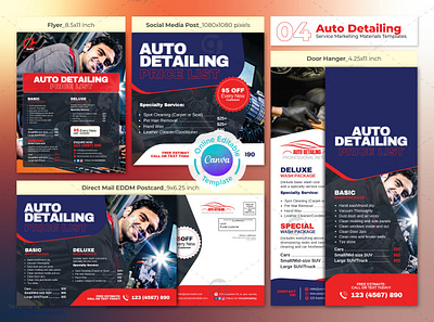 Auto Detailing Service List Marketing Material Bundle Canva auto detail auto detailing car cleaning car detailing car detailing products car detailing services car interior cleaning detail your ride detailing addicts detailing community detailing experts detailing services fresh car look shiny car vehicle detailing